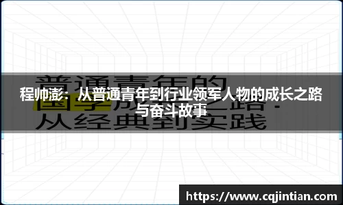 程帅澎：从普通青年到行业领军人物的成长之路与奋斗故事