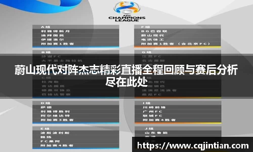 蔚山现代对阵杰志精彩直播全程回顾与赛后分析尽在此处